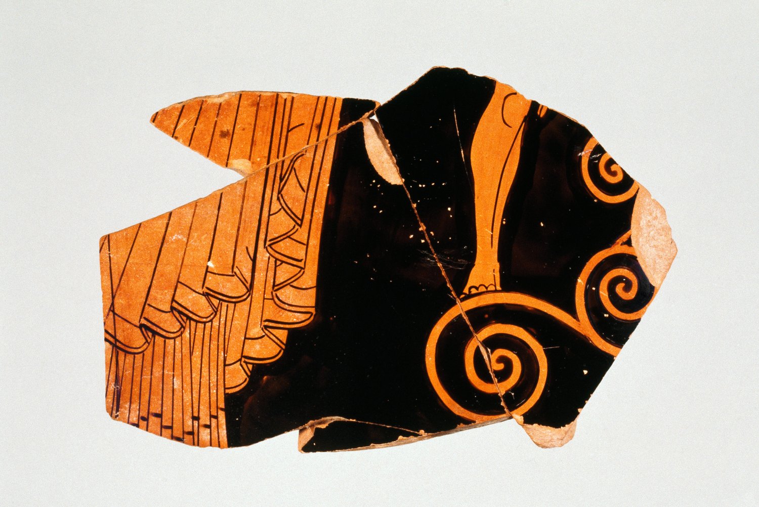 Attic Red-Figure Stamnos Fragment (comprised of 4 Joined Fragments)