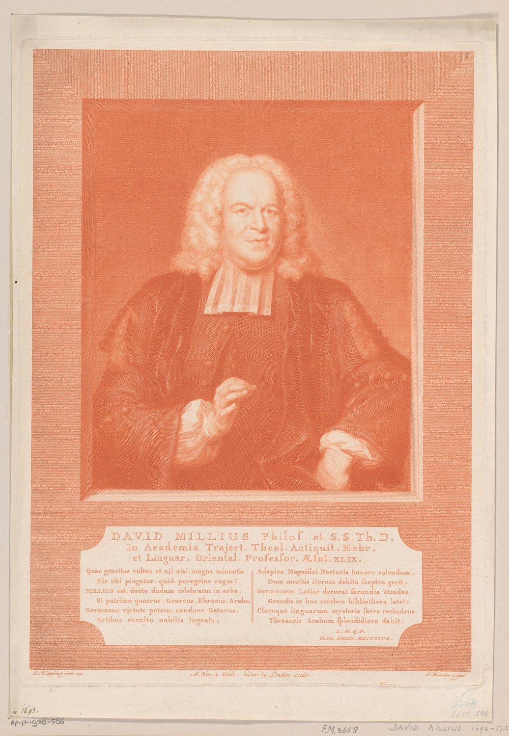 Portret van David Millius op 49-jarige leeftijd