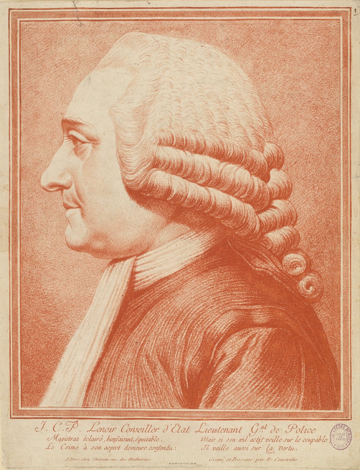 J.C.P. Lenoir, conseiller d'Etat, Lieutenant g[énér]al de Police. [...] (IFF p333)
